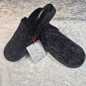Dearfoams Cozy Comfort‎ Womens Slippers Black Size Large 11-12 NEW